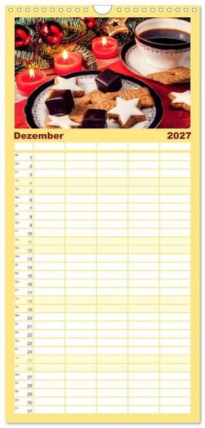 Produktbild: Familienplaner 2027 - Kulinarische Kompositionen mit 5 Spalten (Wandkalender, 21 x 45 cm) CALVENDO