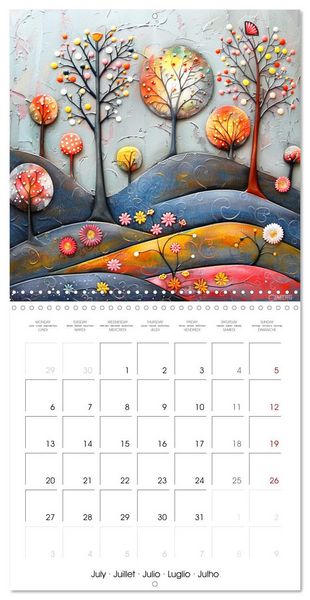 Produktbild: Naive Colorful Journey (Wall Calendar 2026 12 &times; 12 Inch) CALVENDO 12 Month Wall Calendar