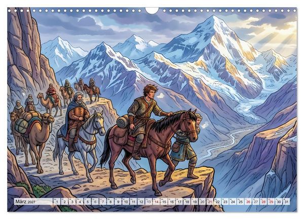 Produktbild: Marco Polo - Die gro&szlig;e Reise nach Osten (Wandkalender 2027 DIN A3 quer), CALVENDO Monatskalender