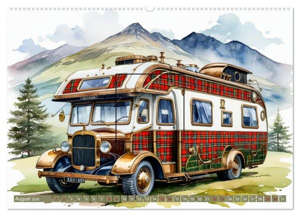 Produktbild: Steampunk Wohnmobile (Wandkalender 2026 DIN A2 quer), CALVENDO Monatskalender