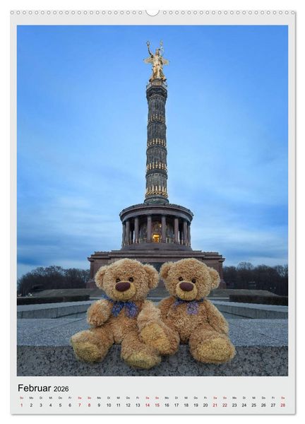 Produktbild: Travelling Teddy in Europa (hochwertiger Premium Wandkalender 2026 DIN A2 hoch), Kunstdruck in Hochglanz