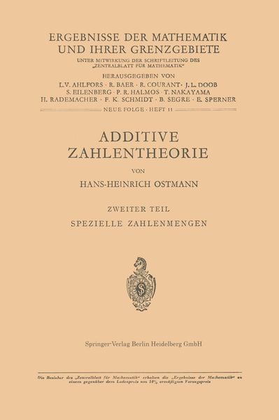 Produktbild: Additive Zahlentheorie