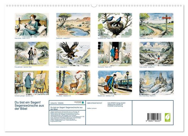 Produktbild: Du bist ein Segen! Segensw&uuml;nsche aus der Bibel (hochwertiger Premium Wandkalender 2026 DIN A2 quer), Kunstdruck in Hochglanz