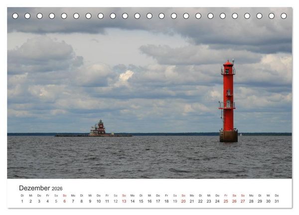 Produktbild: Leuchtt&uuml;rme und Leuchtfeuer an der Ostsee (Tischkalender 2026 DIN A5 quer), CALVENDO Monatskalender