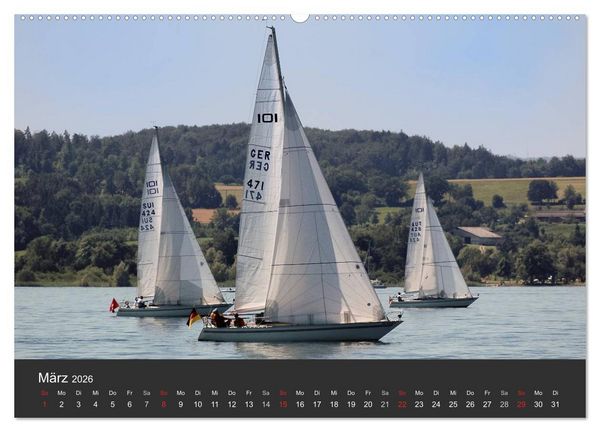 Produktbild: Segelboote auf dem Bodensee (hochwertiger Premium Wandkalender 2026 DIN A2 quer), Kunstdruck in Hochglanz