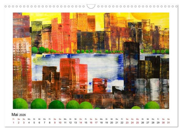 Produktbild: New Yorker Stadtansichten in abstrakter Malerei (Wandkalender 2026 DIN A3 quer), CALVENDO Monatskalender