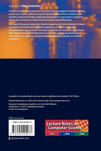 Produktbild: Journal on Data Semantics I