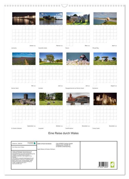 Produktbild: Eine Reise durch Wales (Wandkalender 2026 DIN A2 hoch), CALVENDO Monatskalender