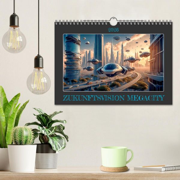 Produktbild: Zukunftsvision Megacity (Wandkalender 2026 DIN A4 quer), CALVENDO Monatskalender