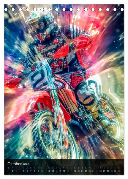Produktbild: Motocross - einfach faszinierend (Tischkalender 2026 DIN A5 hoch), CALVENDO Monatskalender