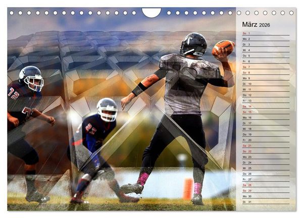 Produktbild: HEROES - American Football (Wandkalender 2026 DIN A4 quer), CALVENDO Monatskalender