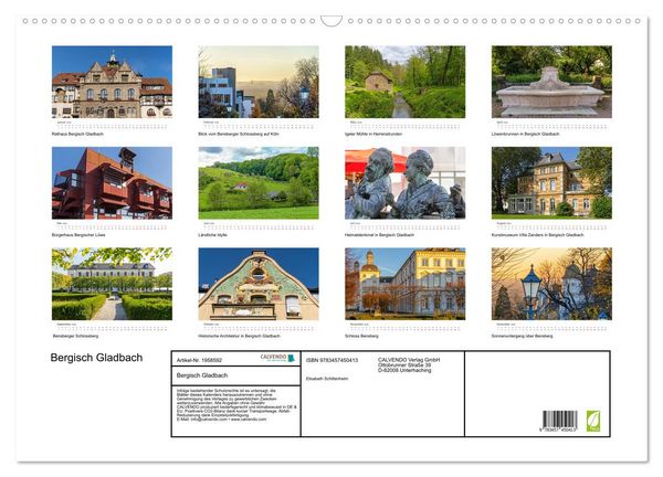 Produktbild: Bergisch Gladbach (Wandkalender 2026 DIN A2 quer), CALVENDO Monatskalender