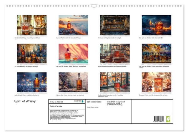 Produktbild: Spirit of Whisky (Wandkalender 2026 DIN A2 quer), CALVENDO Monatskalender