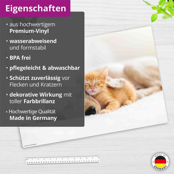 Produktbild: Cover-your-desk Schreibtischunterlage f&uuml;r Kinder und Erwachsene Freundschaft zwischen Katze und Hund, aus hochwertigem Vinyl , 60 x 40 cm