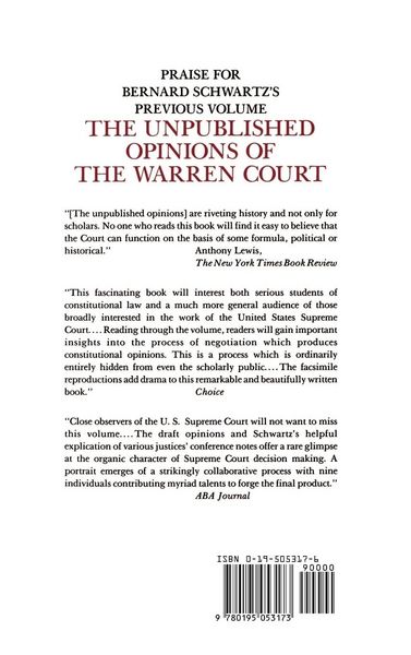 Produktbild: The Unpublished Opinions of the Burger Court
