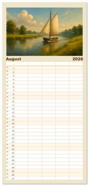 Produktbild: Familienplaner 2026 - Wind bewegt die Welt mit 5 Spalten (Wandkalender, 21 x 45 cm) CALVENDO