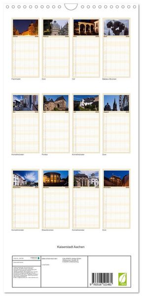 Produktbild: Familienplaner 2026 - Kaiserstadt Aachen mit 5 Spalten (Wandkalender, 21 x 45 cm) CALVENDO