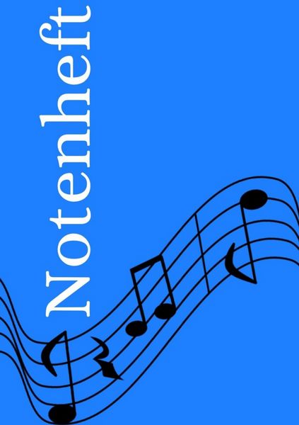 Produktbild: Notenheft: DIN A5 Notenlinienheft | 44 Seiten mit 12 Notenzeilen / Systeme pro Blatt | Papier 90g/m&sup2; | Musikheft mit Notenlinien