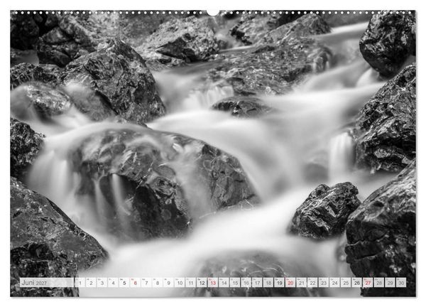 Produktbild: Bergpixels Schwarz-Wei&szlig;e Gebirgstr&auml;ume (hochwertiger Premium Wandkalender 2027 DIN A2 quer), Kunstdruck in Hochglanz