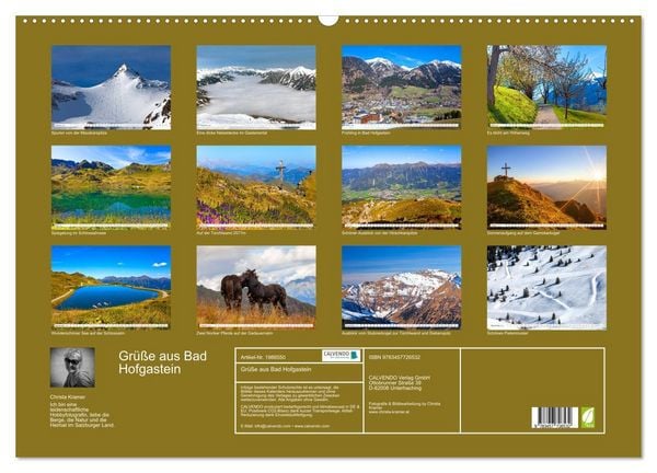 Produktbild: Gr&uuml;&szlig;e aus Bad Hofgastein (Wandkalender 2026 DIN A2 quer), CALVENDO Monatskalender