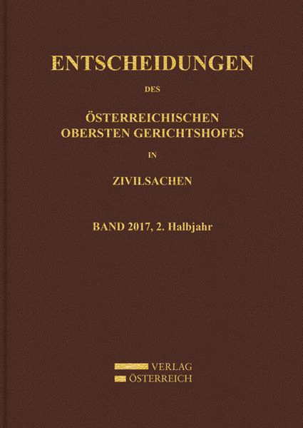 Produktbild: Entscheidungen des Obersten Gerichtshofes in Zivilsachen