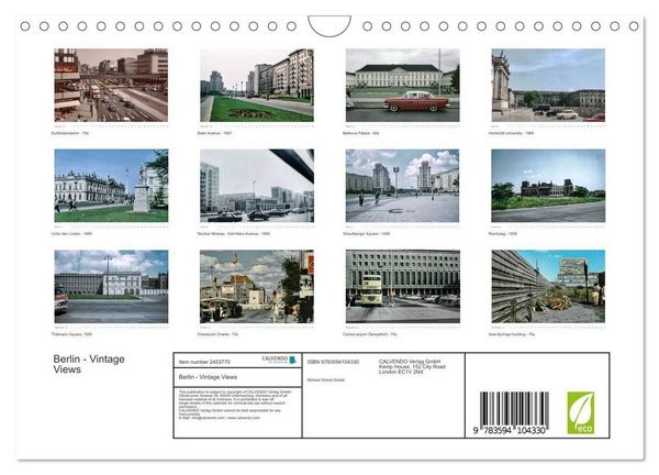 Produktbild: Berlin - Vintage Views (Wall Calendar 2027 DIN A4 landscape), CALVENDO 12 Month Wall Calendar