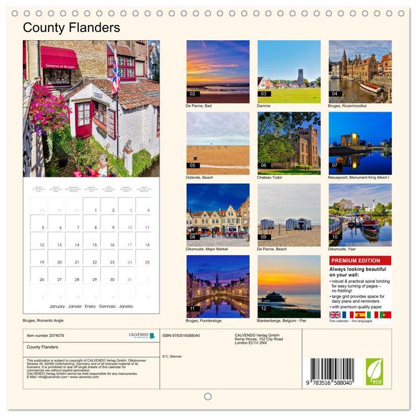 Produktbild: County Flanders (Wall Calendar 2026 12 &times; 12 Inch) CALVENDO 12 Month Wall Calendar
