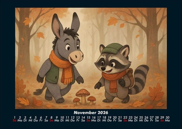 Produktbild: Huf & Rocco Abenteuer durchs Jahr 2026 Fotokalender DIN A4