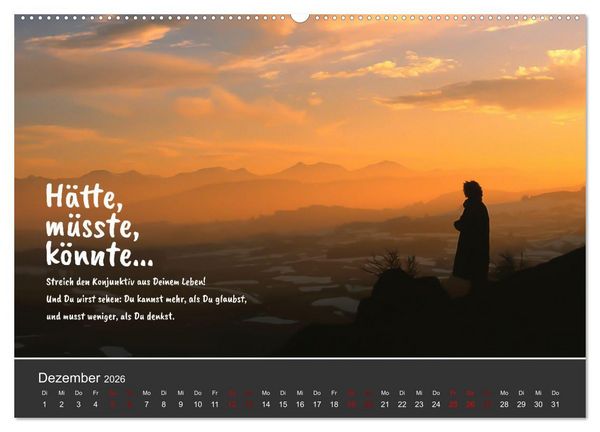 Produktbild: Pfl&uuml;ck Dein Gl&uuml;ck &ndash; Kleine Weisheiten f&uuml;r den Alltag (hochwertiger Premium Wandkalender 2026 DIN A2 quer), Kunstdruck in Hochglanz
