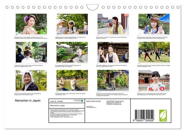 Produktbild: Menschen in Japan (Wandkalender 2026 DIN A4 quer), CALVENDO Monatskalender