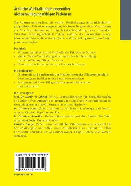Produktbild: &Auml;rztliche Werthaltungen gegen&uuml;ber nichteinwilligungsf&auml;higen Patienten