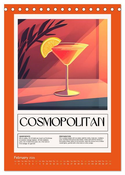 Produktbild: Classic Cocktails (Desk Calendar 2026 DIN A5 portrait), CALVENDO 12 Month DeskCalendar