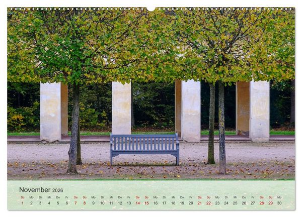 Produktbild: Schloss Favorite &ndash; Ein Park im Wandel der Jahreszeiten (hochwertiger Premium Wandkalender 2026 DIN A2 quer), Kunstdruck in Hochglanz