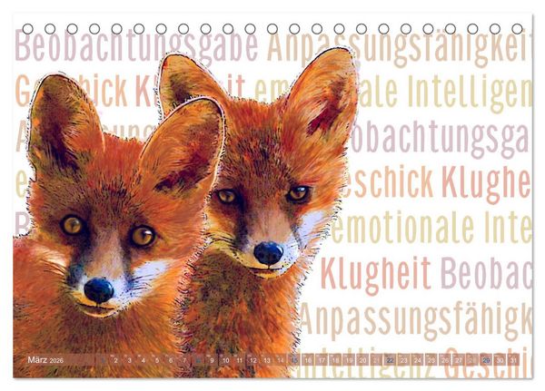 Produktbild: Mein wildes Krafttier und seine spirituellen Werte. (Tischkalender 2026 DIN A5 quer), CALVENDO Monatskalender
