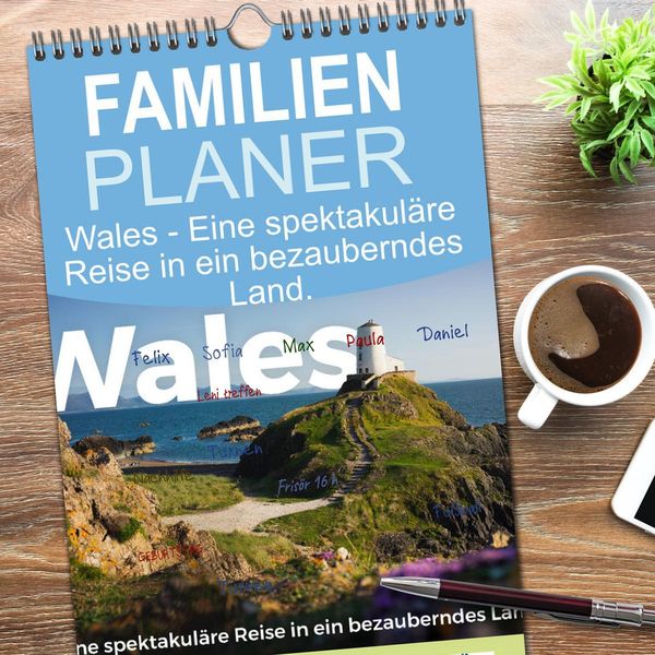 Produktbild: Familienplaner 2026 - Wales - Eine spektakul&auml;re Reise in ein bezauberndes Land. mit 5 Spalten (Wandkalender, 21 x 45 cm) CALVENDO