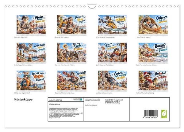 Produktbild: K&uuml;stenk&ouml;ppe (Wandkalender 2027 DIN A3 quer), CALVENDO Monatskalender