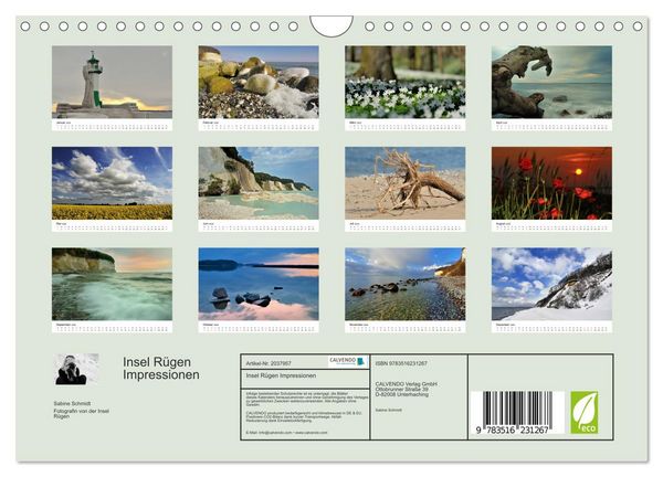 Produktbild: Insel R&uuml;gen Impressionen (Wandkalender 2026 DIN A4 quer), CALVENDO Monatskalender