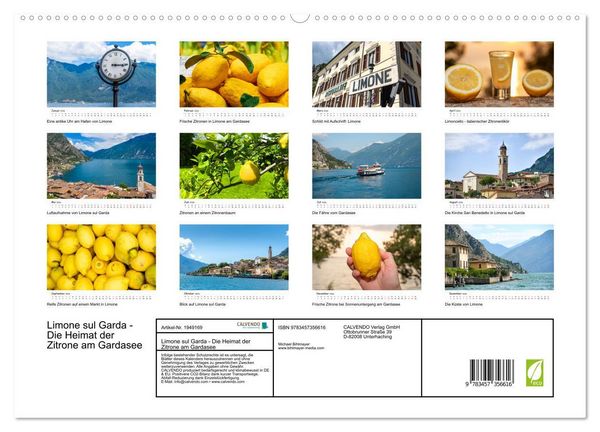 Produktbild: Limone sul Garda - Die Heimat der Zitrone am Gardasee (hochwertiger Premium Wandkalender 2026 DIN A2 quer), Kunstdruck in Hochglanz