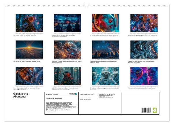 Produktbild: Galaktische Abenteuer (Wandkalender 2026 DIN A2 quer), CALVENDO Monatskalender