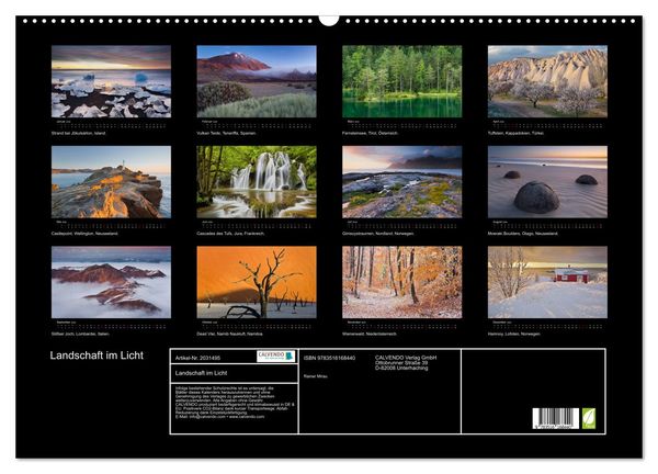 Produktbild: Landschaft im Licht (Wandkalender 2026 DIN A2 quer), CALVENDO Monatskalender