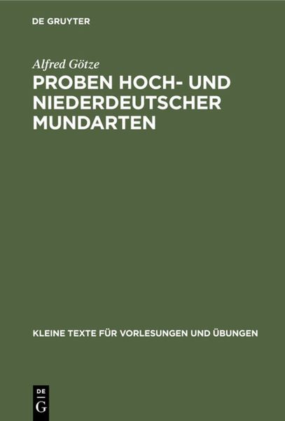 Produktbild: Proben hoch- und niederdeutscher Mundarten