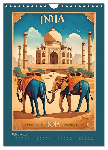 Produktbild: Exotic Travel Poster - nostalgische Abenteuerreisen um die Welt (Wandkalender 2026 DIN A4 hoch), CALVENDO Monatskalender