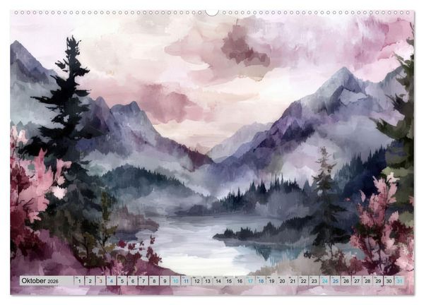 Produktbild: Farbige Bergwelten (Wandkalender 2026 DIN A2 quer), CALVENDO Monatskalender