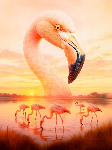 Produktbild: CALVENDO Puzzle Flamingo im Licht - Eleganz in Rosa | 1000 Teile Lege-Gr&ouml;&szlig;e 64x48cm Foto-Puzzle f&uuml;r gl&uuml;ckliche Stunden