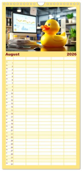 Produktbild: Familienplaner 2026 - Badeenten Kalender - Quietscheenten in der Berufswelt mit 5 Spalten (Wandkalender, 21 x 45 cm) CALVENDO