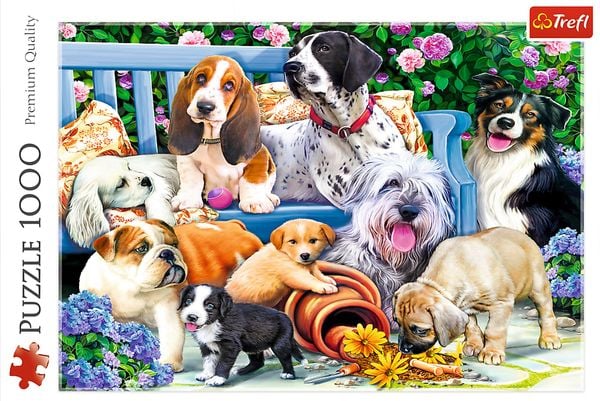 Trefl - Puzzle - Hunde im Garten, 1000 Teile