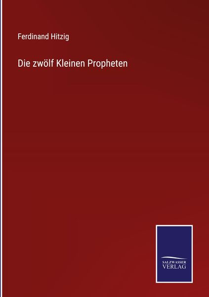 Die zwölf Kleinen Propheten, Gebundene Ausgabe von Ferdinand Hitzig, Outlook, 978-3-375-07061-8