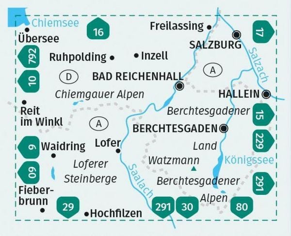 Produktbild: KOMPASS Wanderkarte 14 Berchtesgadener Land, Chiemgauer Alp