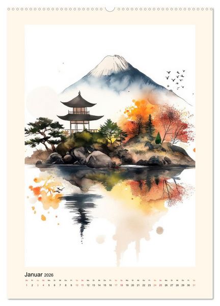 Produktbild: Japan - Momente der Stille (hochwertiger Premium Wandkalender 2026 DIN A2 hoch), Kunstdruck in Hochglanz
