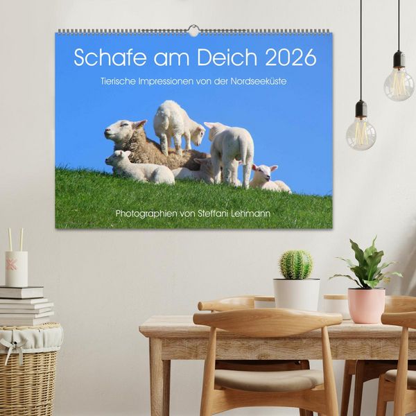 Produktbild: Schafe am Deich 2026. Tierische Impressionen von der Nordseek&uuml;ste (Wandkalender 2026 DIN A2 quer), CALVENDO Monatskalender